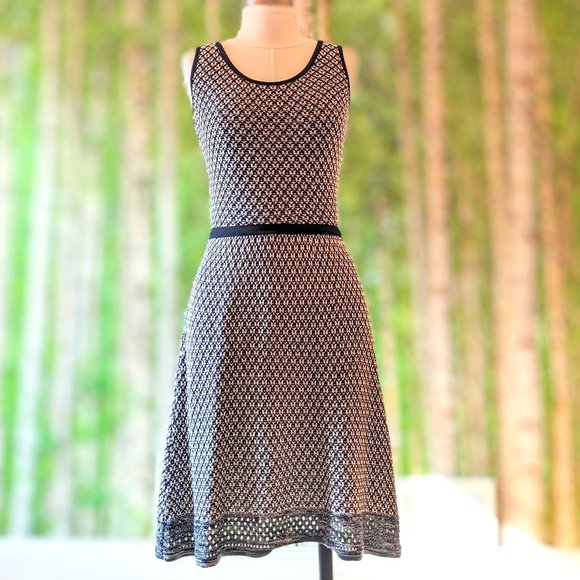 Jessica Simpson Dresses & Skirts - Jessica Simpson Florence Knit Midi Sweater Dress in Navy Blue & White